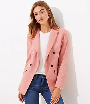 Loft Melange Double Breasted Blazer