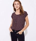 Loft Floral Pleated Mixed Media Top
