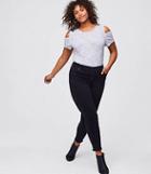 Loft Plus Button Fly Skinny Jeans In Black