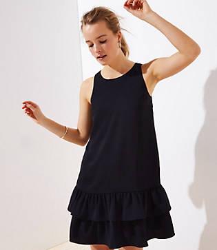 Loft Back Cutout Ruffle Hem Dress