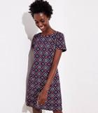 Loft Medallion Jacquard Shoulder Button Dress