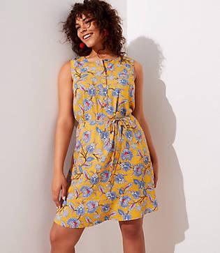 Loft Plus Summer Blossom Sleeveless Shirtdress