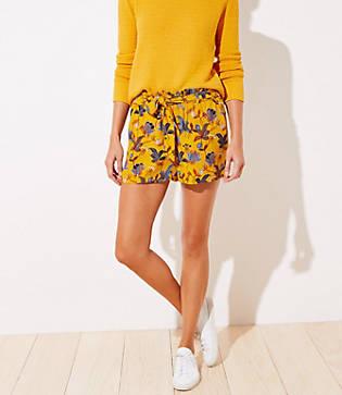 Loft Bouquet Tie Waist Shorts