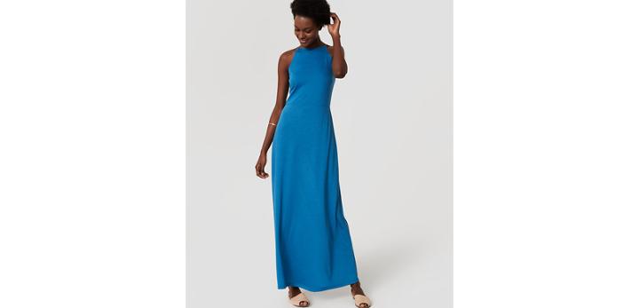 Loft Beach Strappy Halter Maxi Dress
