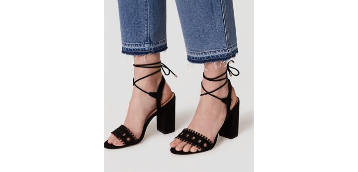 Loft Strappy Cutout Block Heels