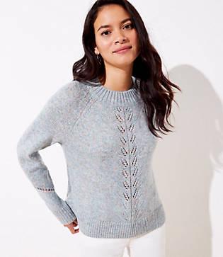 Loft Marled Pointelle Sweater