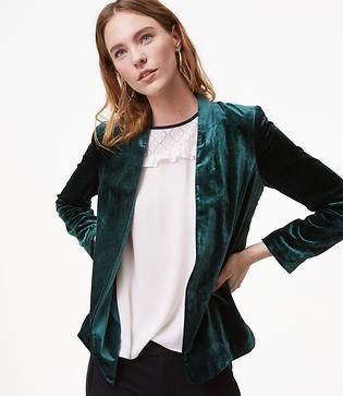 Loft Velvet Open Blazer