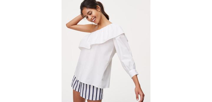Loft One Shoulder Blouse