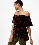 Loft Fall Floral Velvet Off The Shoulder Top