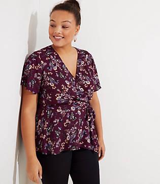 Loft Plus Bloom Wrap Blouse