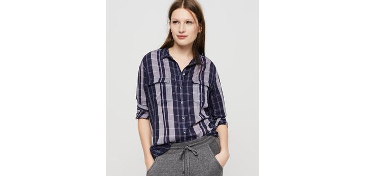 Loft Lou & Grey Plaid Boyfriend Tunic