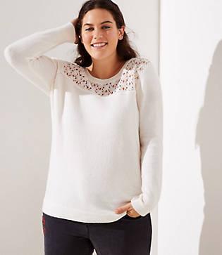 Loft Plus Lace Yoke Sweater