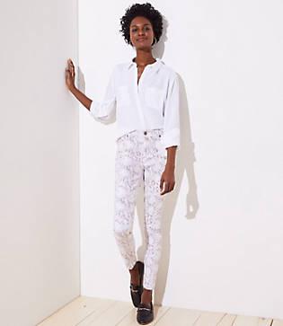 Loft Modern Skinny Jeans In Snake Print