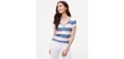 Loft Striped V-neck Tee