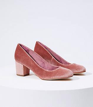 Loft Velvet Block Heel