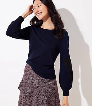 Loft Lacy Draped Sleeve Sweater