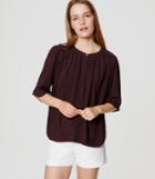 Loft Shirred Henley Blouse