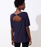 Loft Lace Trim Cutout Back Tee