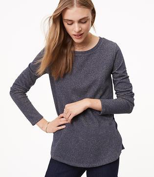 Loft Sparkle Side Tie Sweatshirt