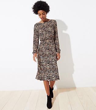 Loft Tiger Stripe Bar Back Dress