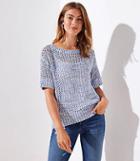 Loft Open Stitch Short Sleeve Sweater