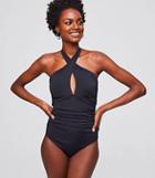 Loft Beach Keyhole Halter One Piece Swimsuit