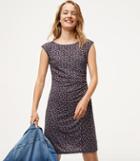 Loft Mini Floral Side Shirred Dress