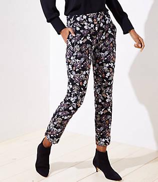 Loft Slim Floral Jacquard Pencil Pants In Julie Fit