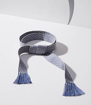 Loft Diamond Fringe Tie Belt