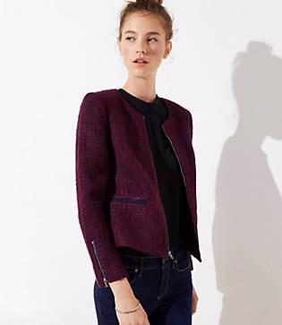 Loft Tweed Zip Jacket