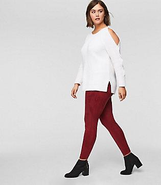 Loft Plus Leggings In Faux Suede