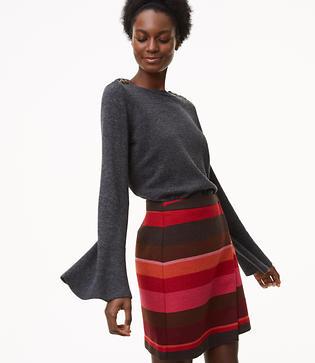 Loft Shoulder Button Bell Sleeve Sweater