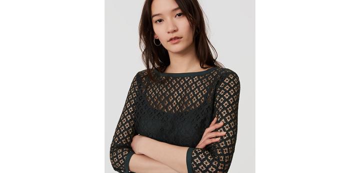 Loft Diamond Lace Shift Dress