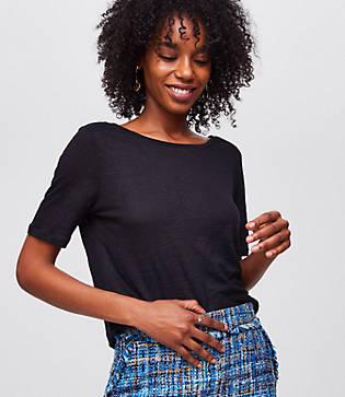 Loft Linen Ballet Neck Tee