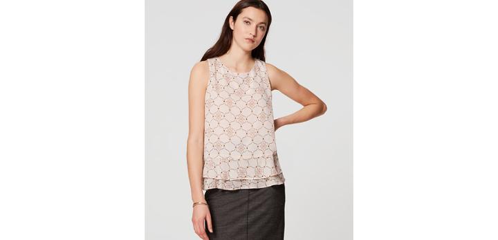Loft Shimmer Double Peplum Shell