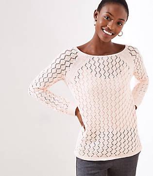 Loft Diamond Open Knit Sweater
