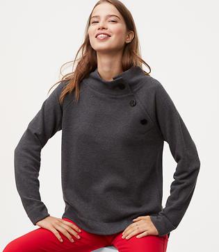 Loft Button Neck Sweatshirt