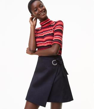 Loft Faux Suede Grommet Wrap Skirt