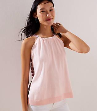 Loft Floral Mixed Media Halter Top
