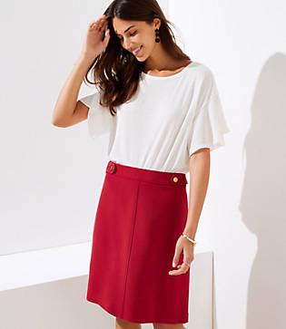 Loft Button Tab Skirt