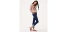 Loft Modern Frayed Cuff Straight Leg Jeans In Pure Dark Indigo Wash
