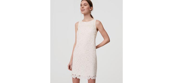 Loft Floral Lace Shift Dress