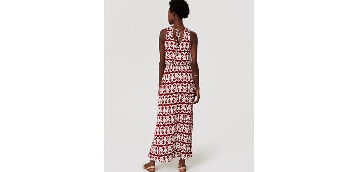 Loft Vineyard Stripe Tie Back Maxi Dress