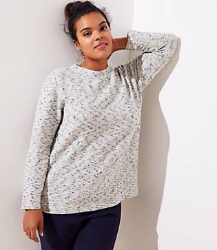 Loft Plus Shimmer Boucle Sweatshirt