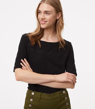 Loft Lacy Ballet Neck Tee