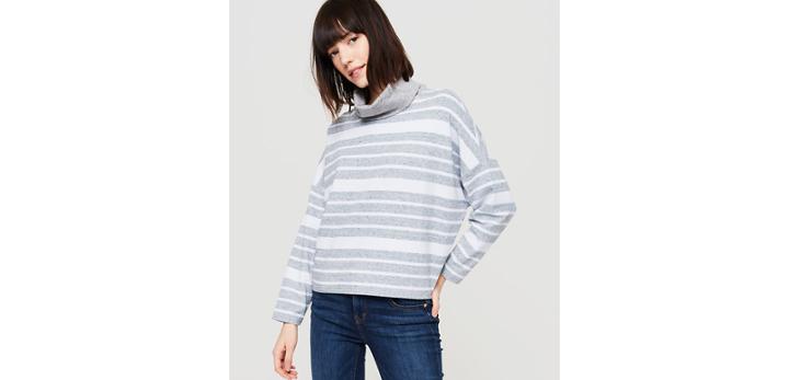 Loft Lou & Grey Striped Rebound Terry Turtleneck
