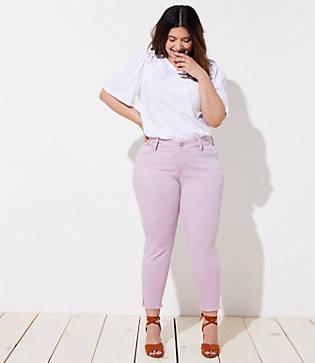 Loft Plus Slit Skinny Jeans In Lush Lilac