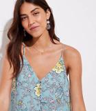 Loft Floral Covered Button Strappy Cami