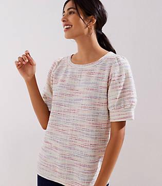 Loft Boucle Puff Sleeve Top