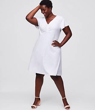 Loft Plus Chevron Cinched Flare Dress